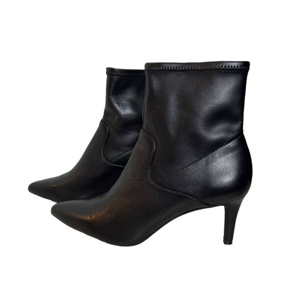 1901 Black Leather Pointed Toe Ankle Boots 8M - Picture 5 of 8